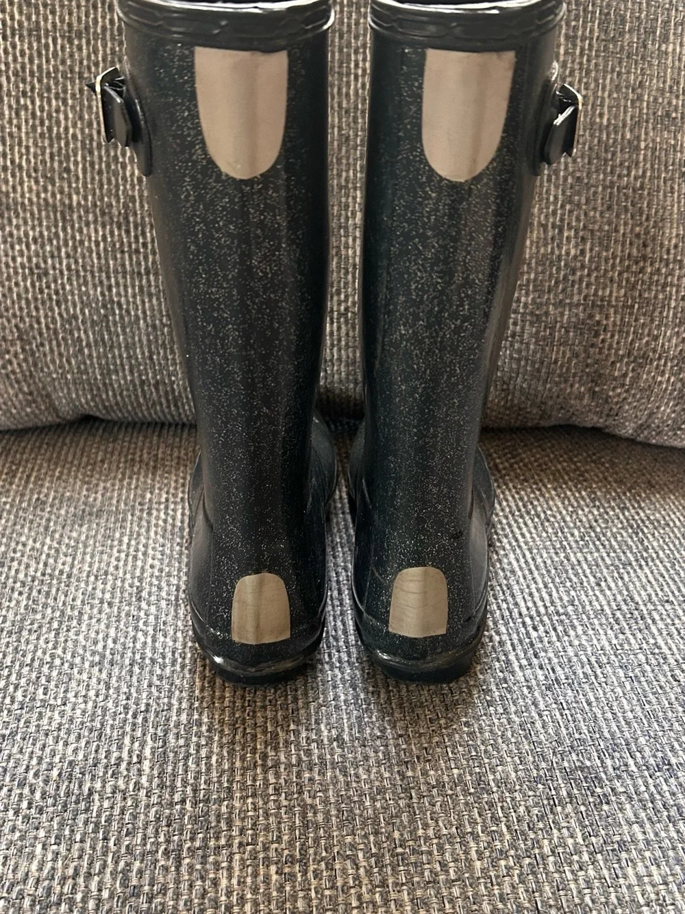 Hunter Starcloud Glitter Rain Boots fin navy size 2 kids great condition